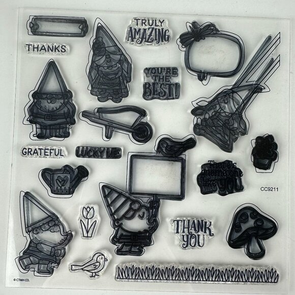 Mini Garden Gnomes Stamp & Thin Cuts Set By Close To My Heart cc9215 - Picture 2 of 3